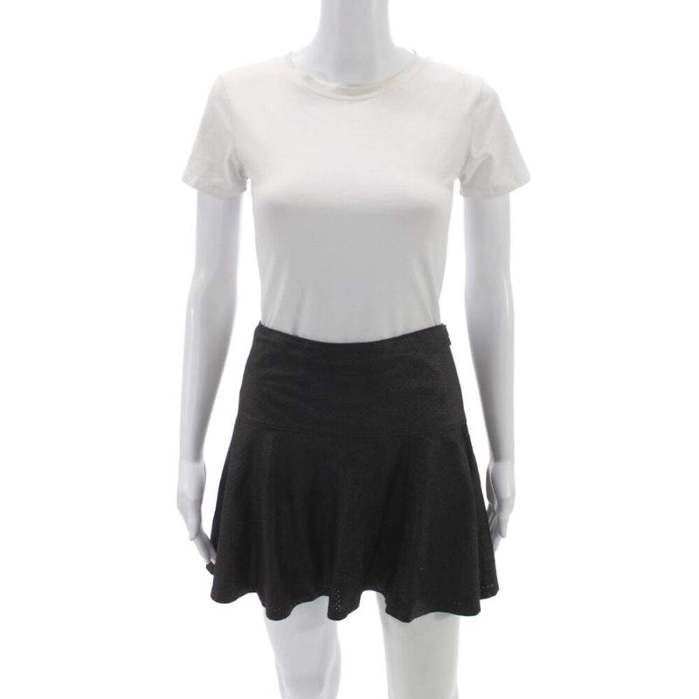 Club Monaco Womens Skater Mini Black Polyester Skirt Zip Closure Size 0